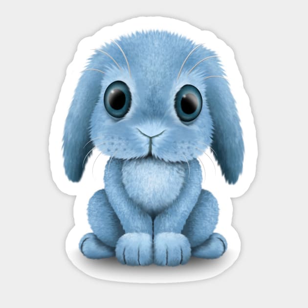 Cute Blue Baby Bunny Rabbit Sticker by jeffbartels